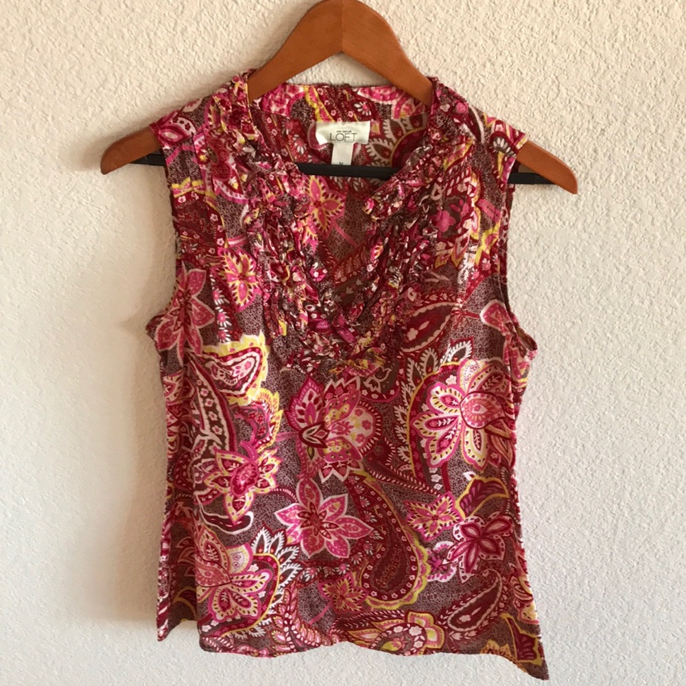 Loft floral sleeveless blouse